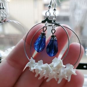 Taxidermy Rattle Snake Vertebrae and Glass Earrings